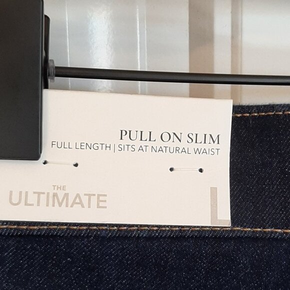 Soft Surroundings NWT The Ultimate Pull On Slim Full Length Jeans Marina Wash L - Picture 9 of 14